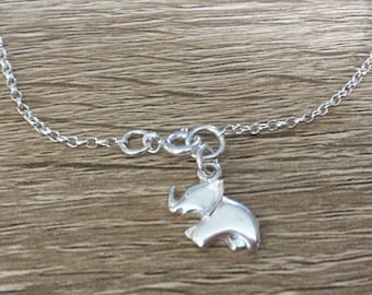 Sterling Silver Elephant Charm Anklet, 925 Silver Ankle Chain Beach Jewellery, Summer Jewelry Gift for Her, Foot Jewellery