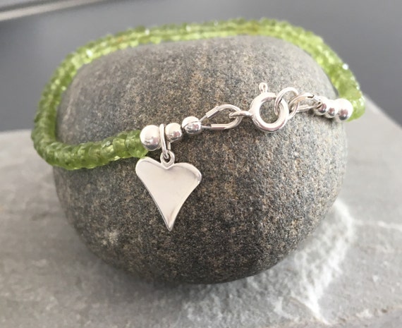 Peridot charm shop bracelet