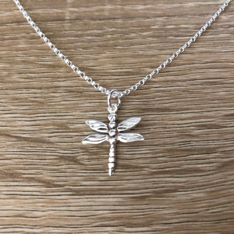 925 Sterling Silber Anhänger Libelle – Filigraner Charm Für Ketten, Handgefertigt, Im Samtbeutel