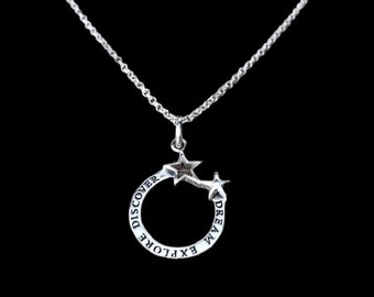 Sterling Silver Circle Star Necklace