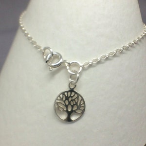 Sterling Silver Tree of Life Charm Ankle Bracelet, 925 Silver Anklet ...