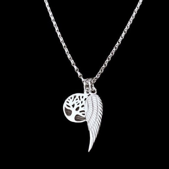 1 ciondolo a forma di ala d'angelo in argento sterling 925