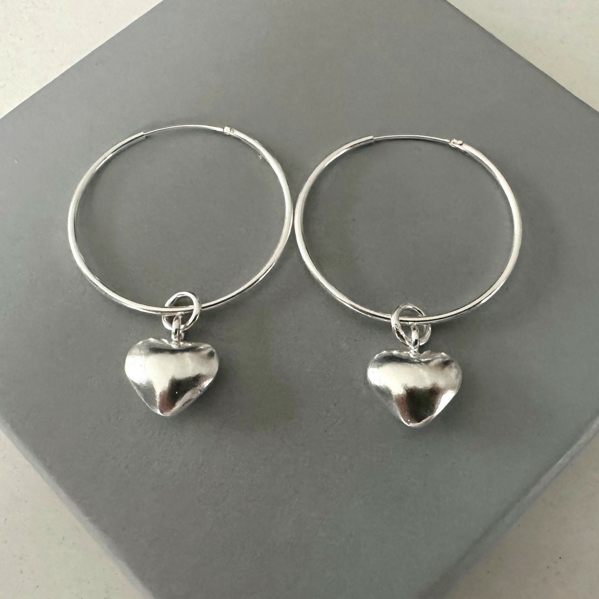 Large Hoop Earrings With Charm UK