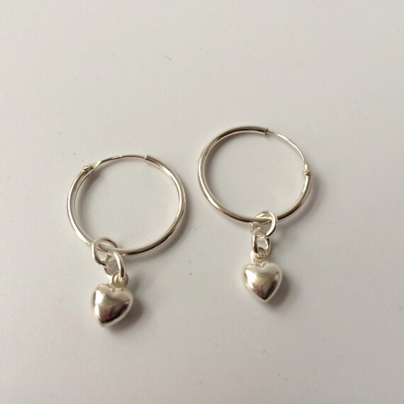 Sterling Silver Hoop Heart Charm 