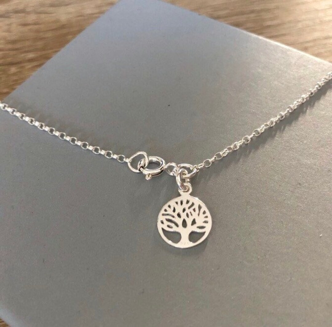 Sterling Silver Tree of Life Charm Ankle Bracelet, 925 Silver Anklet ...