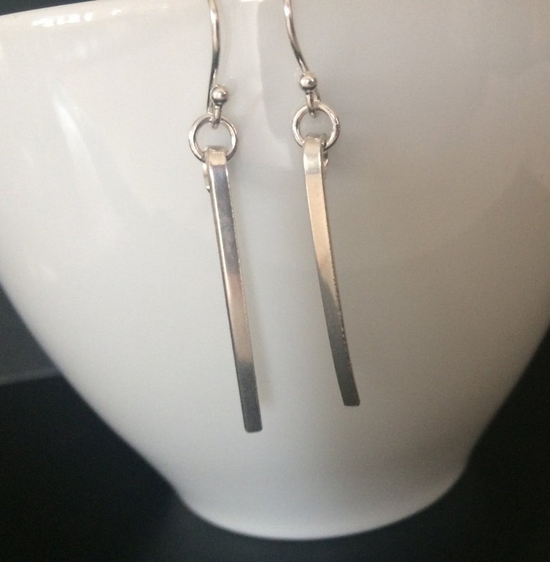 bar silver earrings