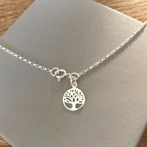 Sterling Silver Tree of Life Charm Ankle Bracelet, 925 Silver Anklet ...