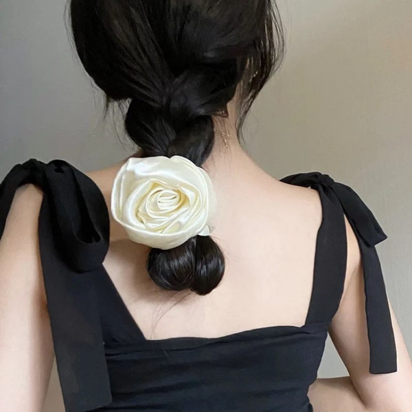 Enchanted Rose Satin Hair Scrunchie- 2 color options