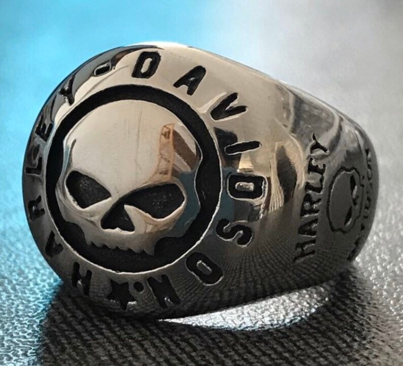 Stainless Steel Biker Ring Etsy
