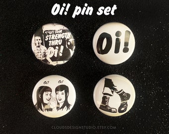1 Inch D Pin Button Badges 2x 4 Skins Punk Band Rock 25mm 