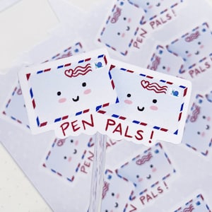 Pen Pal Buddies Envelope Letter Writing and Packaging Sticker Sheet