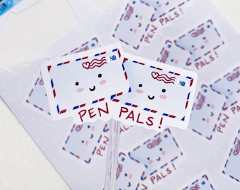 Pen Pal Buddies Envelope Letter Writing and Packaging Sticker Sheet