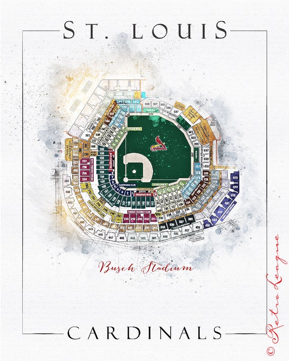 St. Louis Cardinals Busch Stadium Seating Chart Vintage | Etsy