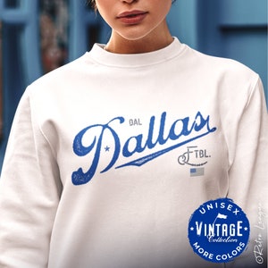 Sudadera de fútbol de los Dallas Cowboys / Sudadera Dallas Crewneck / Sudadera vintage de Dallas / Sudadera UNISEX Retro Dallas