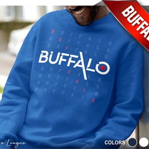 Buffalo Crewneck Sweatshirt | Buffalo Typografie Ontwerp | Buffalo Unisex Sweatshirt | Bills Voetbal cadeau voor hem of haar