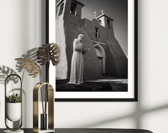 New Mexico Photography Southwest Architecture San Francisco de Asis Mission Church Black and White Fine Art Print or Canvas, several sizes