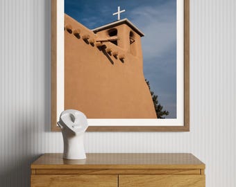Fotografía de Nuevo México Iglesia de la Misión de San Francisco de Asís Arquitectura de adobe Impresión de bellas artes o lienzo, varios tamaños