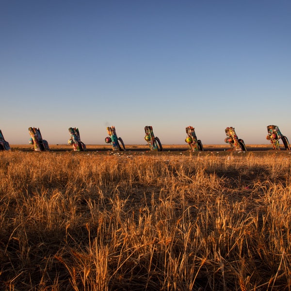 Cadillac Ranch at Sunrise Print, Texas Photography, Cadillac Ranch Photo