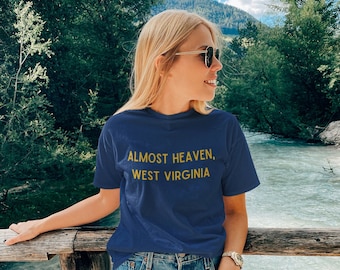 Almost Heaven, West Virginia Bella + Canvas Unisex T-Shirt - Soft, Comfortable, Trendy Game Day Tee