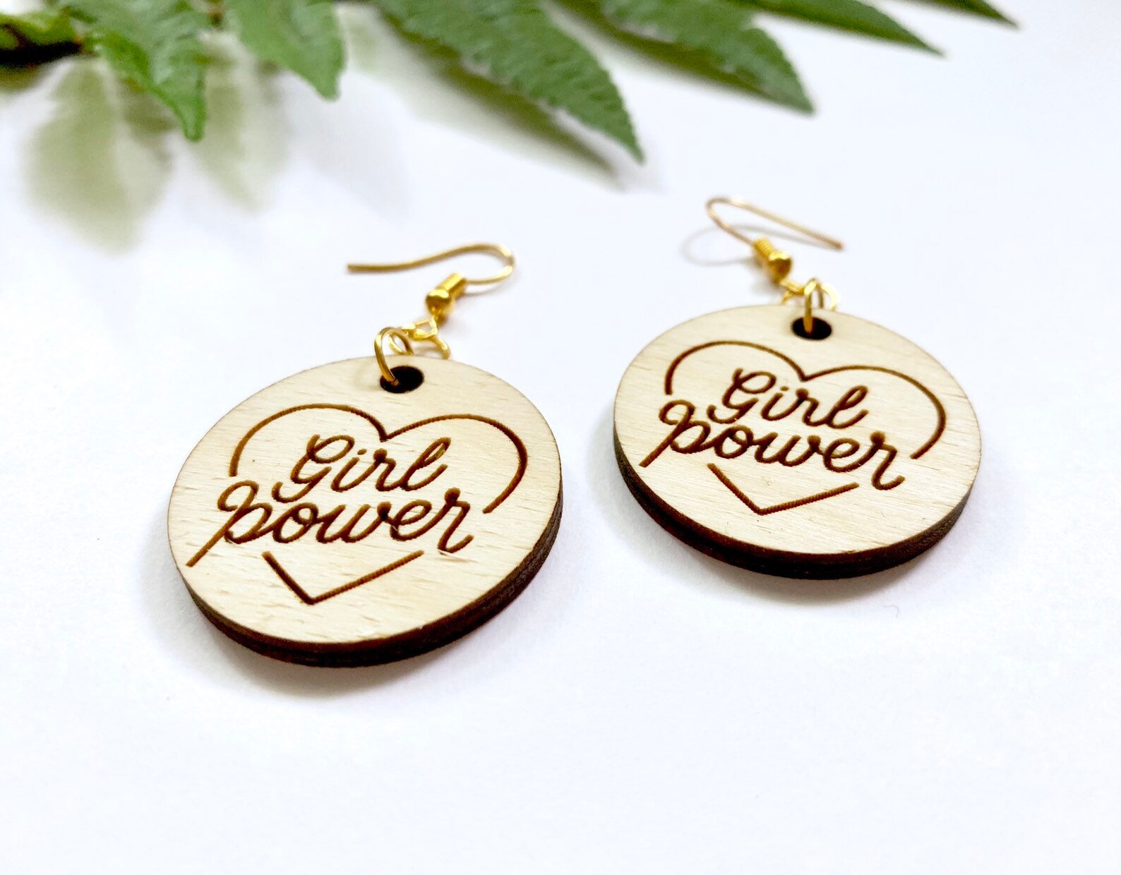 Girl Power Earrings Wooden Feminist Earrings Reproductive Etsy