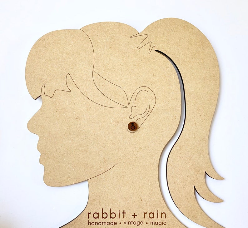 LGBTQ Accessories Nonbinary Pride Studs Genderqueer Earrings Laser Cut and Engraved Walnut Wood Jewelry Small Non Binary Symbol Earrings