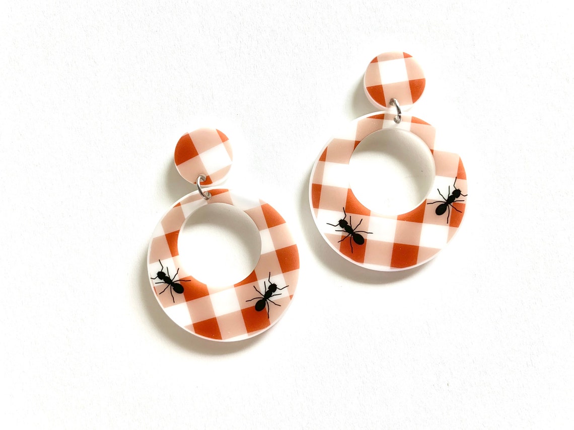 Retro Picnic Earrings Cute Ant Jewelry Summer Accessories Etsy