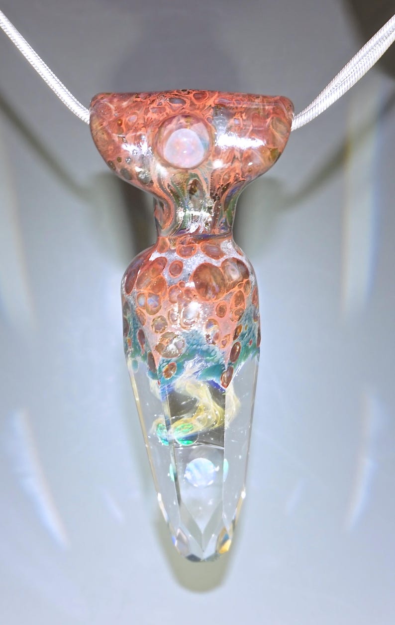 Glass Dagger Pendant Faceted Pendant Glass Geode Heady Etsy