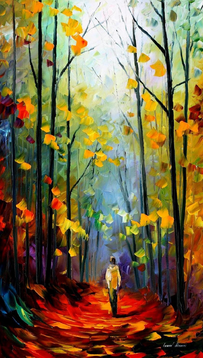 Nature Canvas Wall Art Vertical Painting By Leonid Afremov Etsy