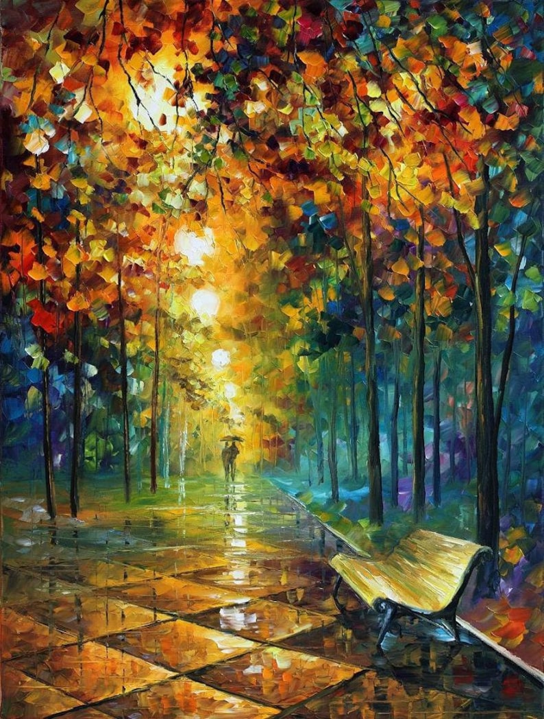 Famous Paintings Abstract Oil Art On Canvas By Leonid Afremov , Misty Park