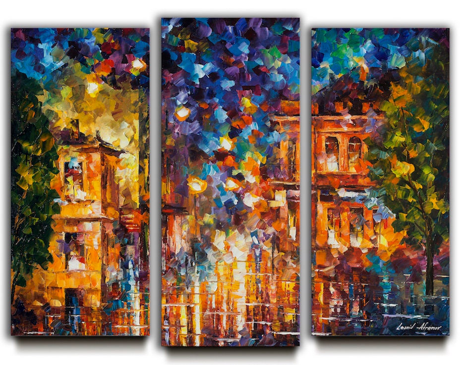 Set Of 3 Oil Paintings Three panels art Triptych Wall Art On Etsy
