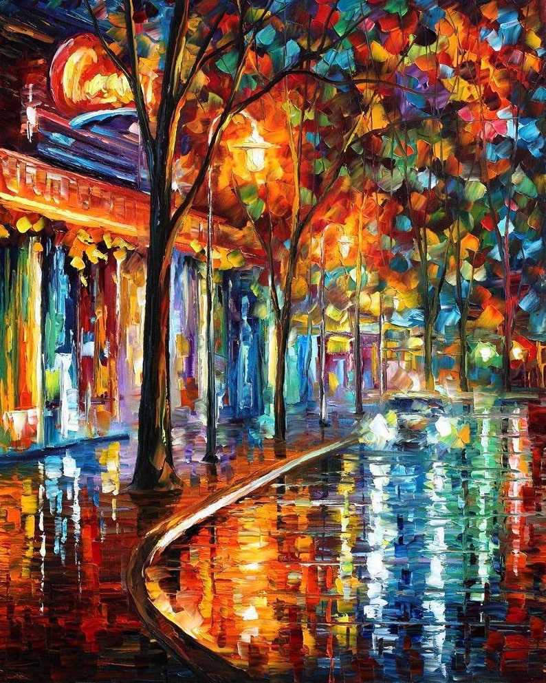 Urban Paintings Contrast Wall Art On Canvas By Leonid Afremov Night Cafe - Contrast In Paintings Urban Paintings Contrast Wall Art On Canvas By Leonid Afremov Night Cafe - Contrast In Paintings