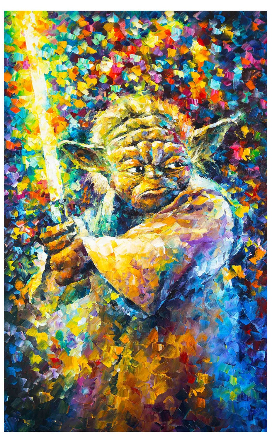 Star Wars Prints GIclee Yoda Wall Art On Canvas By Leonid