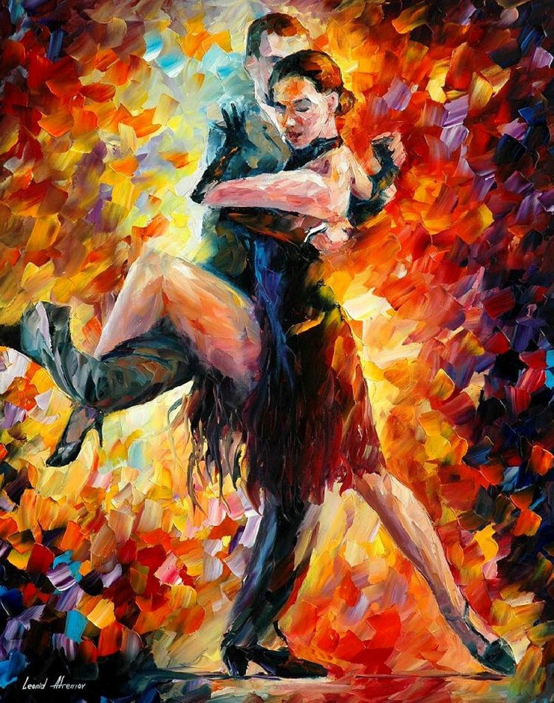 Dance Wall Art Tango Oil Painting On Canvas By Leonid Afremov Etsy