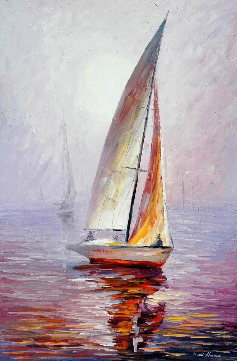 Voilier Wall Art Dream Yacht Couteau Voile Peinture à Etsy