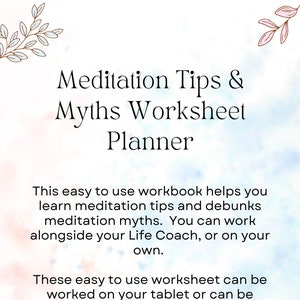 Meditation Tips and Myths Worksheet Planner