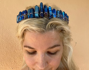 Adjustable Crystal Crown: Gemstone Headband