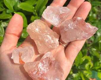 Raw Fire Quartz Crystal: Hematoid Healing Stone