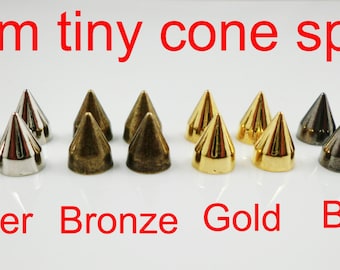 50pcs 9mm height metal alloy cone punk spikes studs great for jacket denim shoes rock diy supply