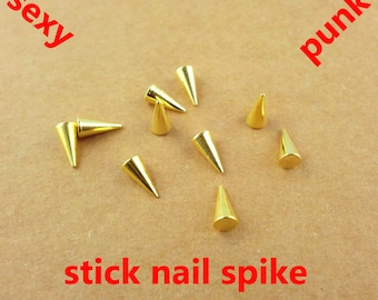 100pcs 8mm tall sexy punk style nail art spike studs stick to craft