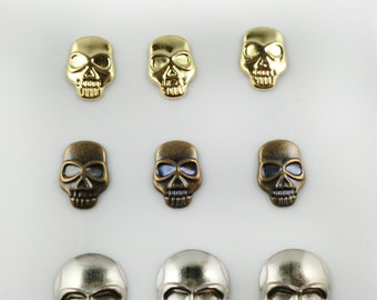 120pcs Punk Metal Skull Iron-on Hotfix Nailhead Button Applique Art