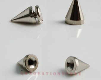 100pcs 3/8" leathercraft screwback metal brass made spike studs punk jacket denim supply