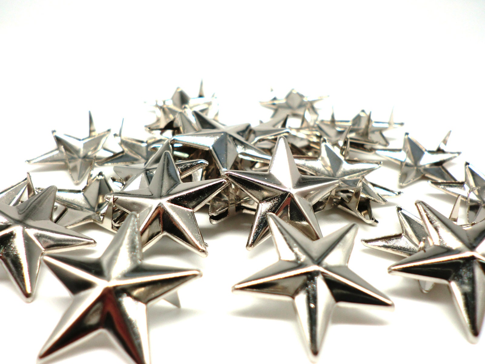 100pcs 21mm silver five point star studs leathercraft making Etsy
