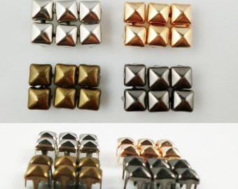 200pcs 4mm 4 prongs metal pyramid studs spots punk fashion nailhead multicolor