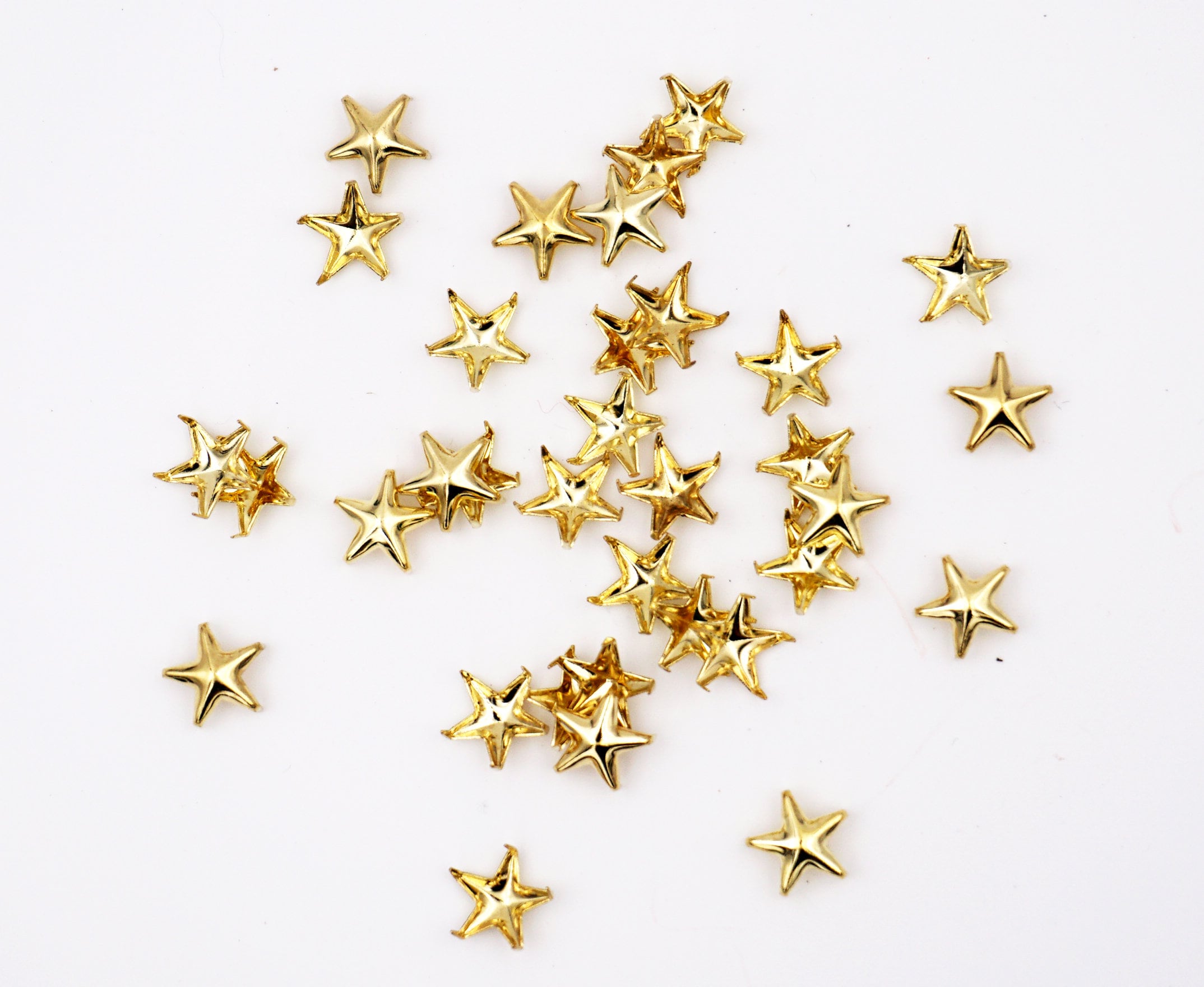 100pcs Tiny Gold Five Point Star Studs Leather Fabric Decoration 5 ...