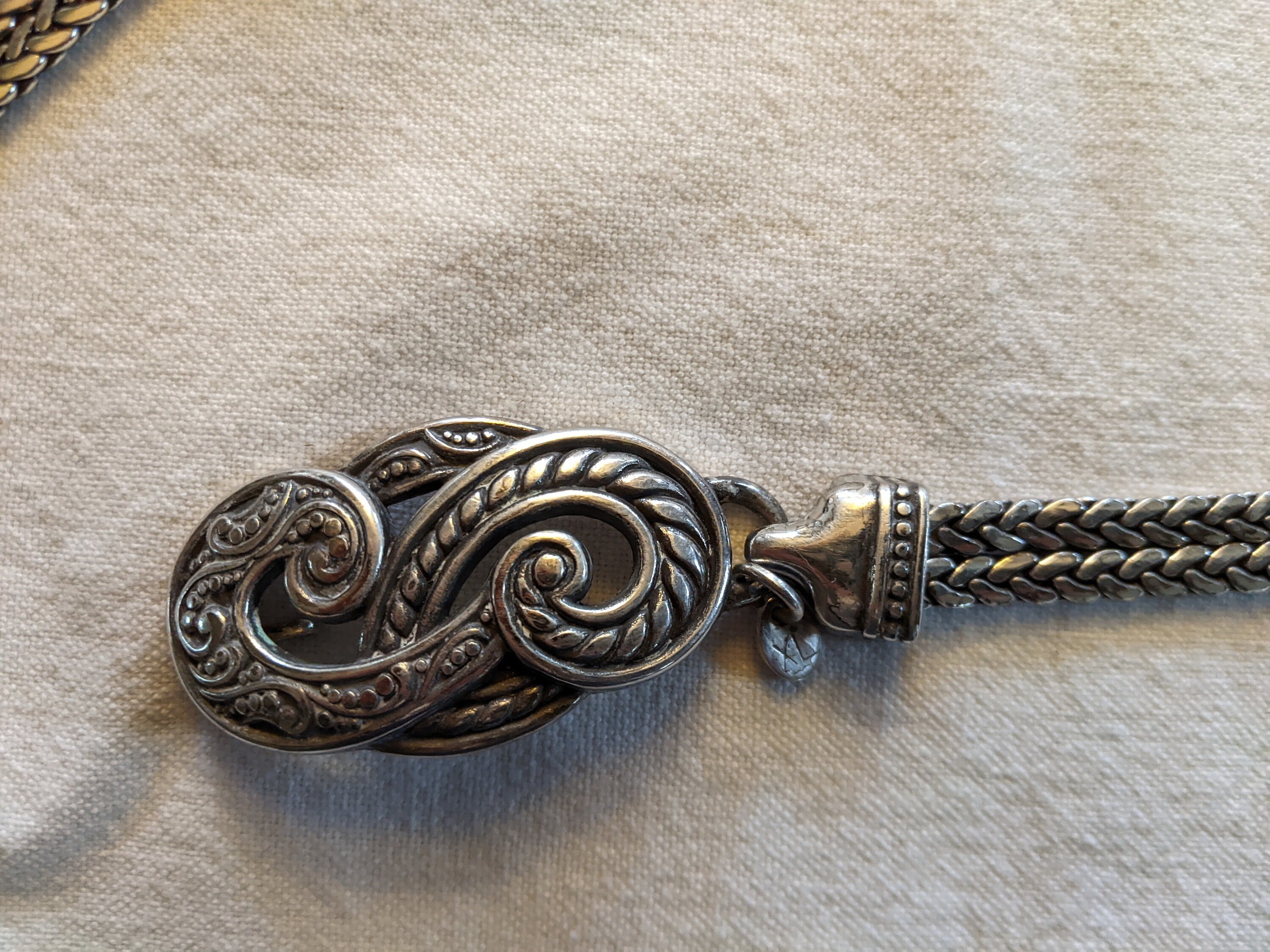 Signed Brighton Silver Tone Chain Link Belt, 38 Inches in  display picture 3