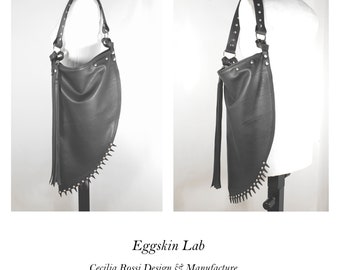 Ombra with spikes is an extravagant and bizarre design bag. Soft genuine leather, handmade in Italy. Rock, punk, rock chic, gothic, goth.