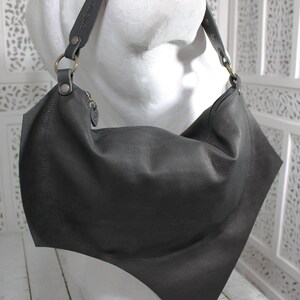 Mini black leather purse, italian soft quality leather, mini shoulder and cross body bag, handbag rock goth dark fashion bat purse cybergoth image 3