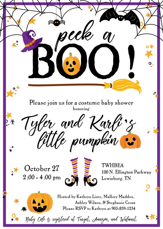 halloween themed baby shower invitations