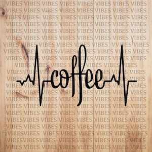 Heartbeat coffee car decal, window, bumper sticker no background