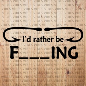 I'd rather be... fishing? Car decal, window, bumper sticker no background